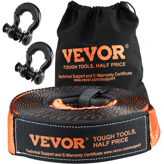 VEVOR Winch Recovery Kit Tow Strap Shackle Emergency Kit 3"x30' 30000lb 4/5/8PCS