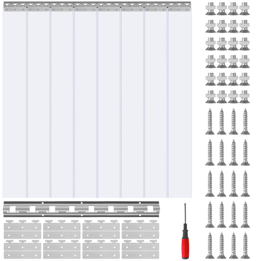 VEVOR Strip Curtain PVC Door Curtain 38" x 84"-96" x 96" Cooler Freezer Plastic