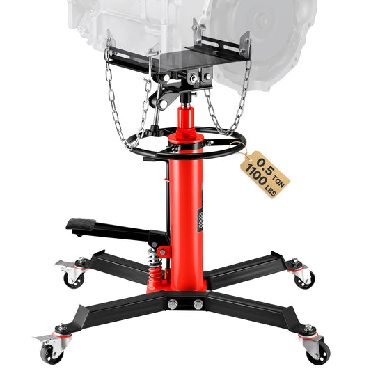 VEVOR 2-Stage Hydraulic Transmission Jack 1100/1322 lbs w/360°Swivel Wheel Lift