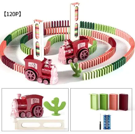 Interactive Battery-Powered Domino Train Set Creative Toy