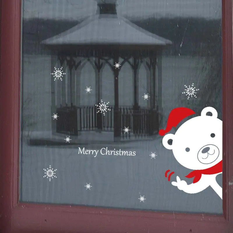 Santa's Holiday Door Decals Removable Festive Holiday Decor