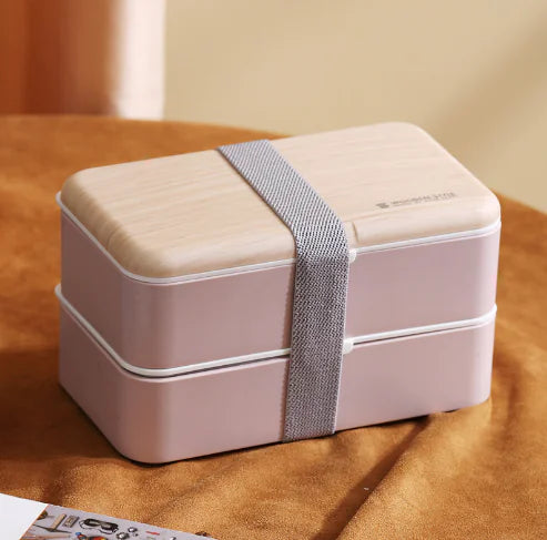 Eco-Friendly Wheat Straw Bento Box microwave-safe dual-layer