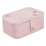 PU Leather Double-Layer Portable Jewelry Organizer Box