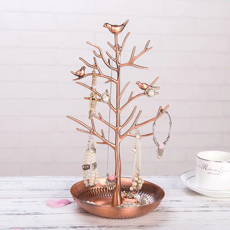 Elegant Lovebird Jewelry Organizer Stand Decorative Money Tree