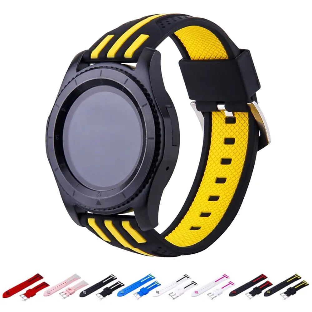 Versatile Smart Dual Color Silicone Stripe Watch Strap Comfortable