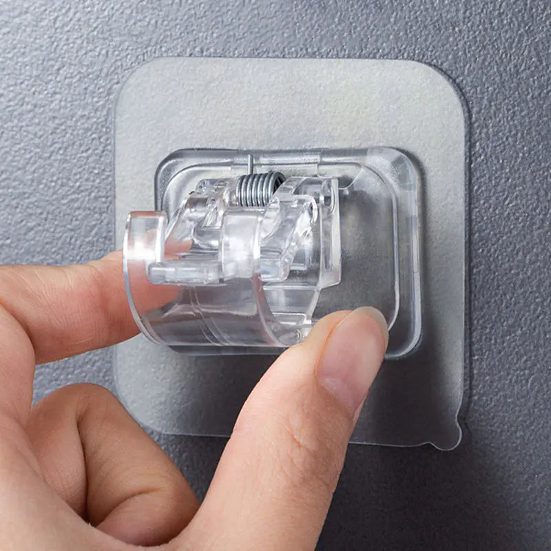 Adjustable Door Rod Clasp Damage-Free Adhesive