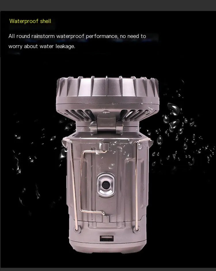 Solar Hybrid Rechargeable Camping Lantern Fan