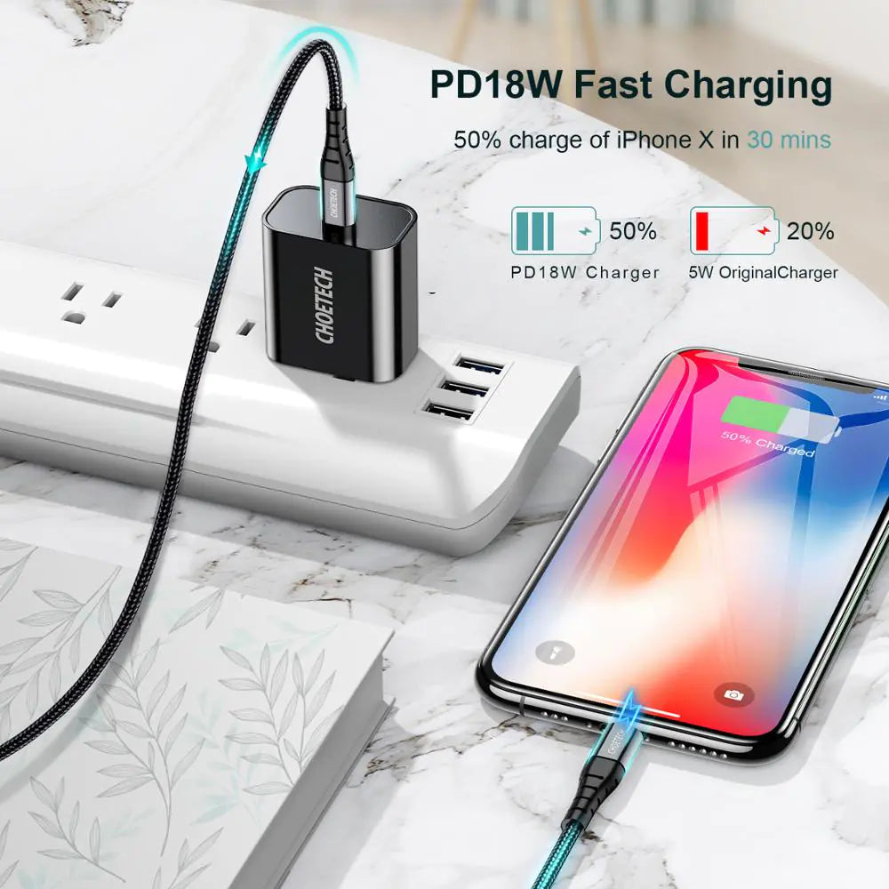 Lightning Aluminum Braided Cable, PD 18W/30W MFi Data Cable