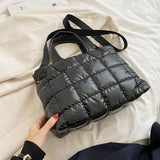 Fashionable Plaid Stitching Shoulder Bag Trendy Lightweight Durable Bag