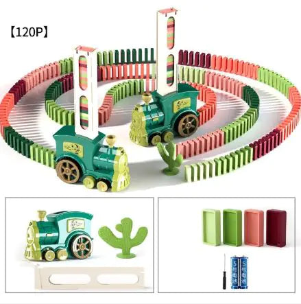Interactive Battery-Powered Domino Train Set Creative Toy