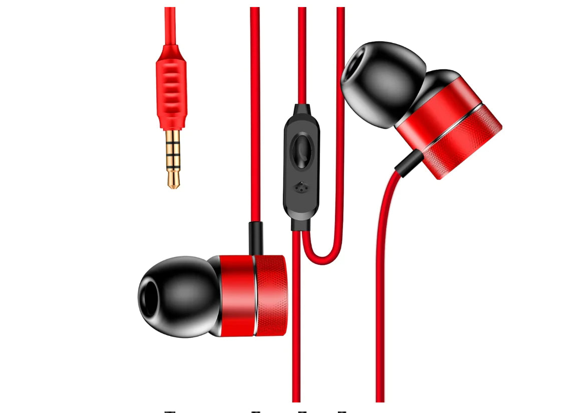 Superior Sound Wired Earphones Long-Cable In-Ear Microphone