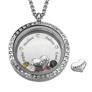 Custom Elegant Silver Personalized Adjustable Jewelry Heart-Shaped Pendant Necklace