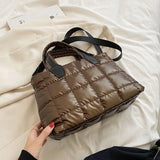 Fashionable Plaid Stitching Shoulder Bag Trendy Lightweight Durable Bag