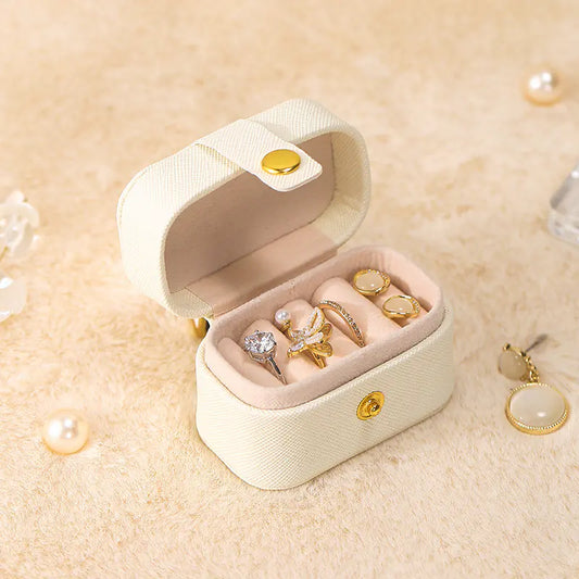 Compact Leather Ring Travel Case Ring Case Organizer