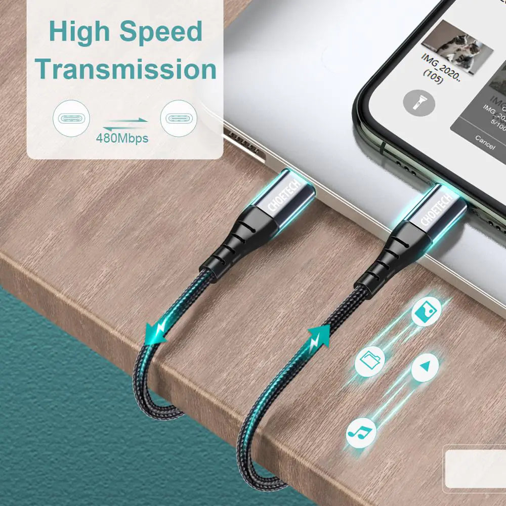 Lightning Aluminum Braided Cable, PD 18W/30W MFi Data Cable