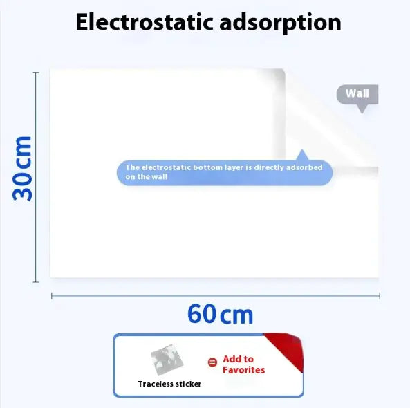Electrostatic Whiteboard Decal Durable & Writable For Classrooms, Home offices