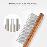 Durability Luxury Pet Styling Comb Wooden Handle Lightweight