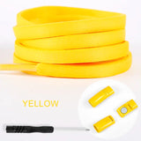 Colorful Magnetic No-Tie Shoelaces with Metal Flat Design Multicolor