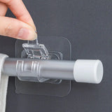 Adjustable Door Rod Clasp Damage-Free Adhesive