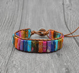 Handcrafted Stylish Versatile Fashionable Durable Leather & Natural Stone Bracelet