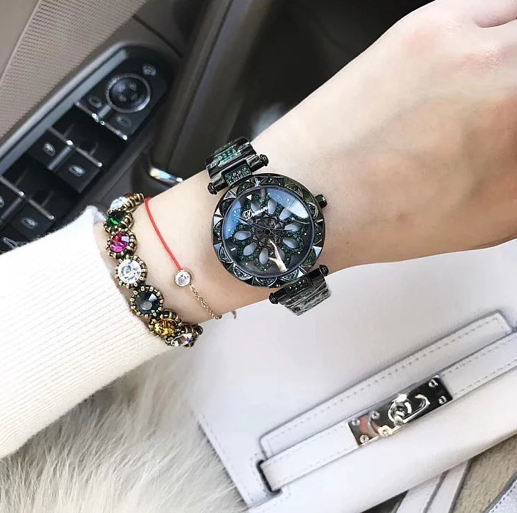 Timini Women's Elegant Stainless Steel Diamond Watch Stainless
