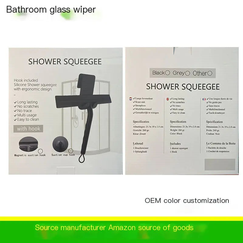 Streak-Free Silicone Lightweight Glass Squeegee Easy-Clean