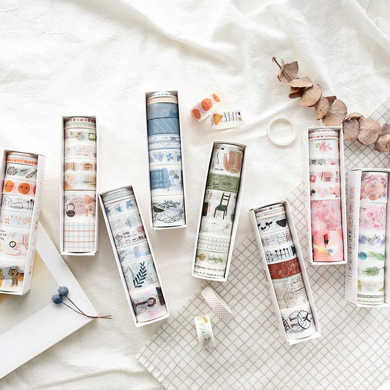 Creative Adhesive Scrapbooking Colors Decorative Washi Tape Bundle (8 Rolls)