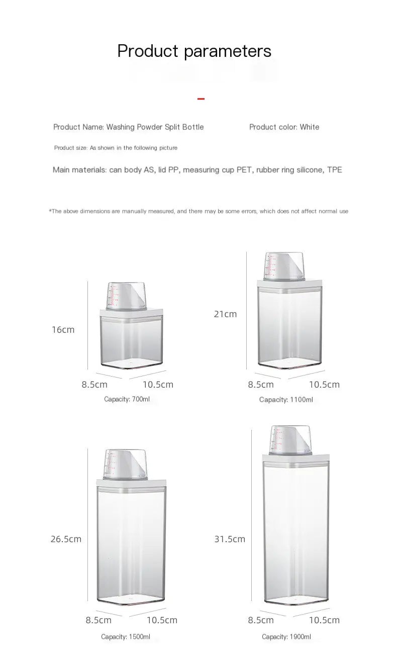 Durable Clear Laundry Storage Jar Transparent & Moisture-Proof