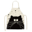 Creative Cotton Linen Cat Apron with Print Design Kitchen wear
