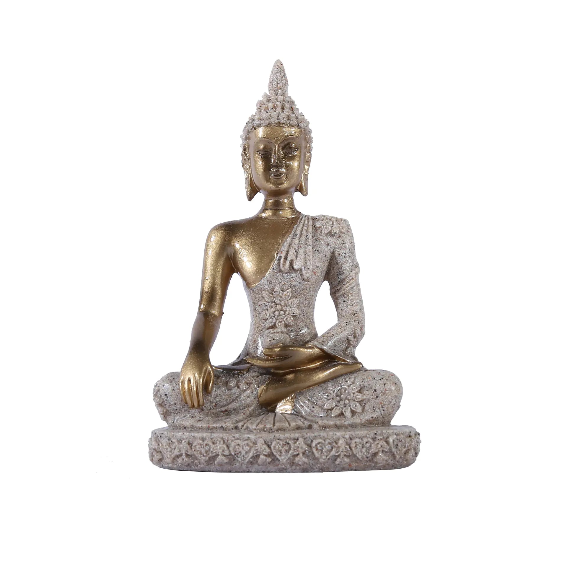 Zen Buddha Resin Figurine for Decor Sandstone Decorative Sculpture