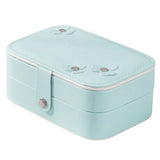 PU Leather Double-Layer Portable Jewelry Organizer Box