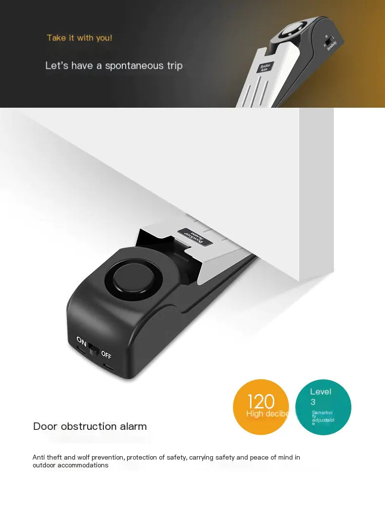 Travel Sentry Doorstop Alarm Door Stop Alarm  for Traveling Security Home Rentals