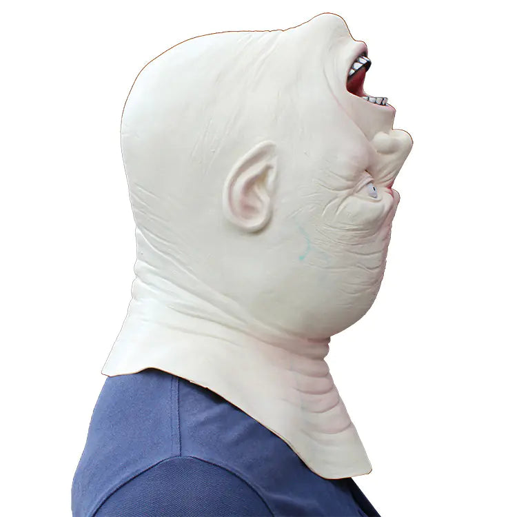 Inverted Terror Latex Mask for Halloween Creepy Head turning Costume