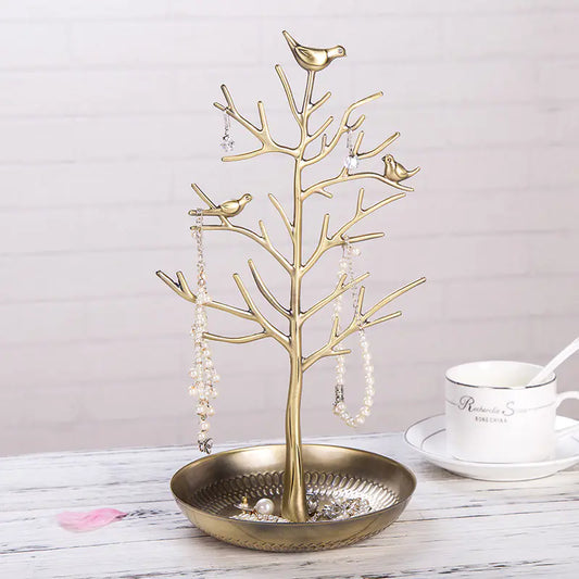 Elegant Lovebird Jewelry Organizer Stand Decorative Money Tree