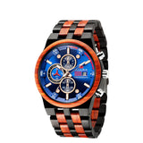 Radiant Wood Quartz Sports Watch Sporty & Multifunction