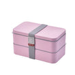 Eco-Friendly Wheat Straw Bento Box microwave-safe dual-layer