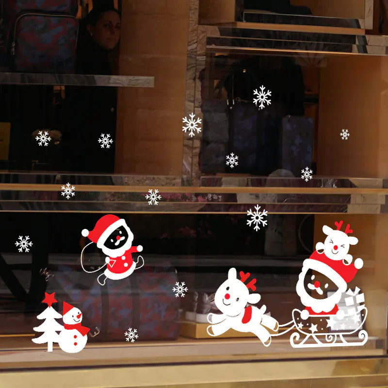 Santa's Holiday Door Decals Removable Festive Holiday Decor