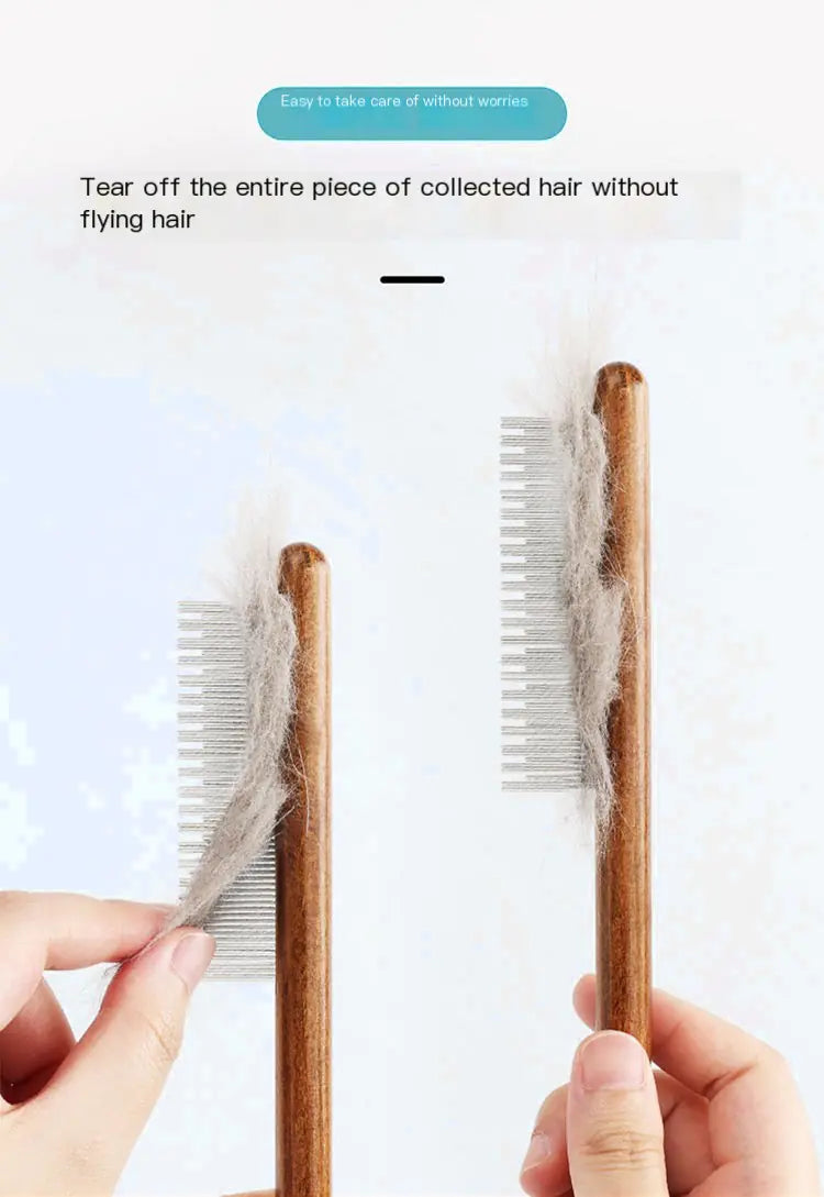 Durability Luxury Pet Styling Comb Wooden Handle Lightweight
