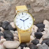 Durable Geneva Watch with Gold Mesh Band Sophisticated