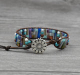 Handcrafted Stylish Versatile Fashionable Durable Leather & Natural Stone Bracelet
