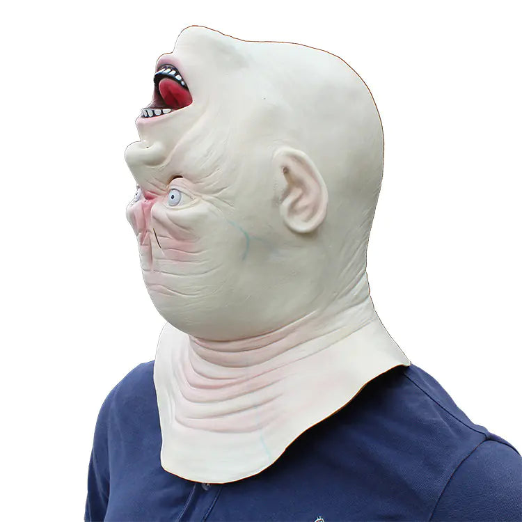 Inverted Terror Latex Mask for Halloween Creepy Head turning Costume