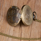 Antique Classic Bronze Pocket Watch with Cross Design