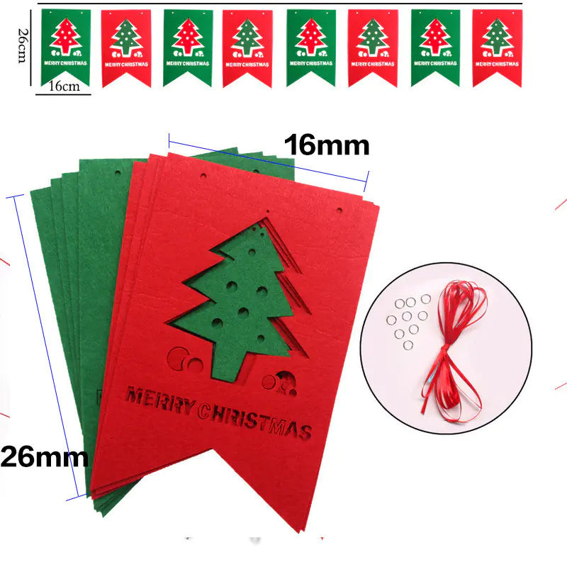 Christmas Triangle Banner Decoration with Letters | Holiday Decor