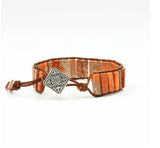 Handcrafted Stylish Versatile Fashionable Durable Leather & Natural Stone Bracelet