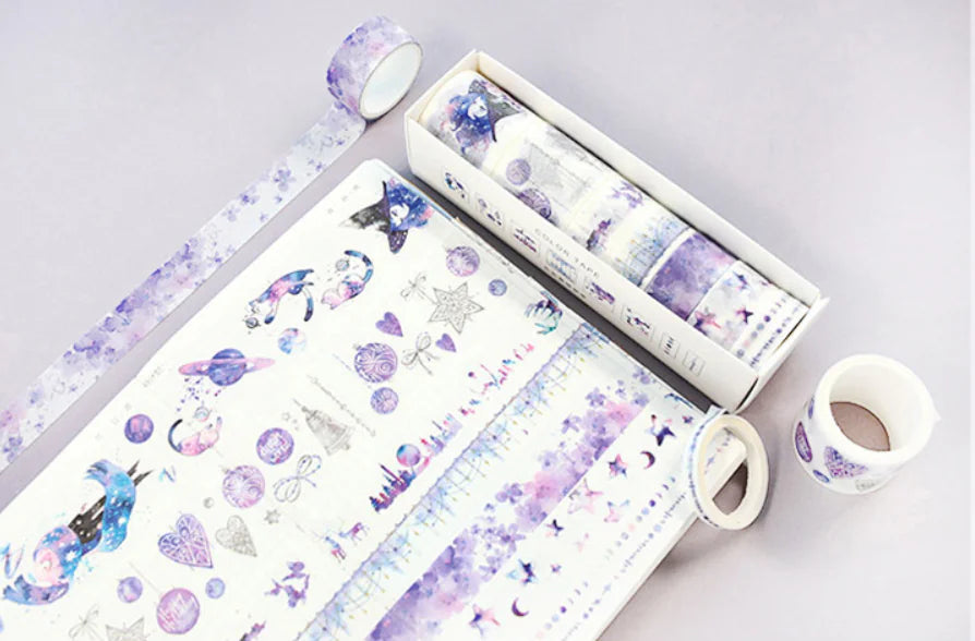 Creative Adhesive Scrapbooking Colors Decorative Washi Tape Bundle (8 Rolls)