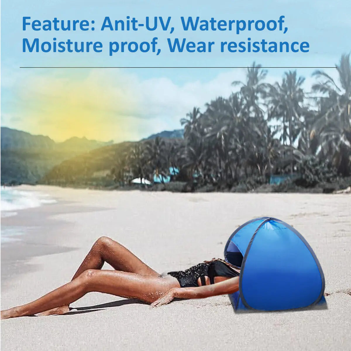 InstaShade Beach Tent Portable Lightweight Quick Setup UV protection