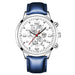 Blue Ribbon Silver Shell White Face