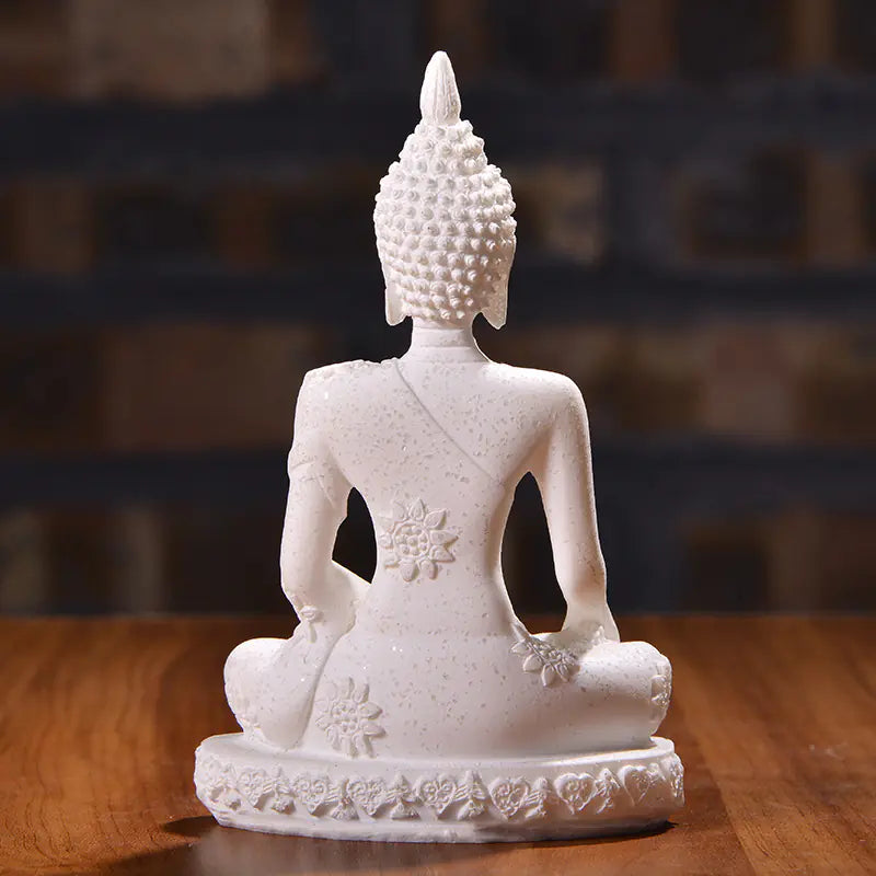 Zen Buddha Resin Figurine for Decor Sandstone Decorative Sculpture