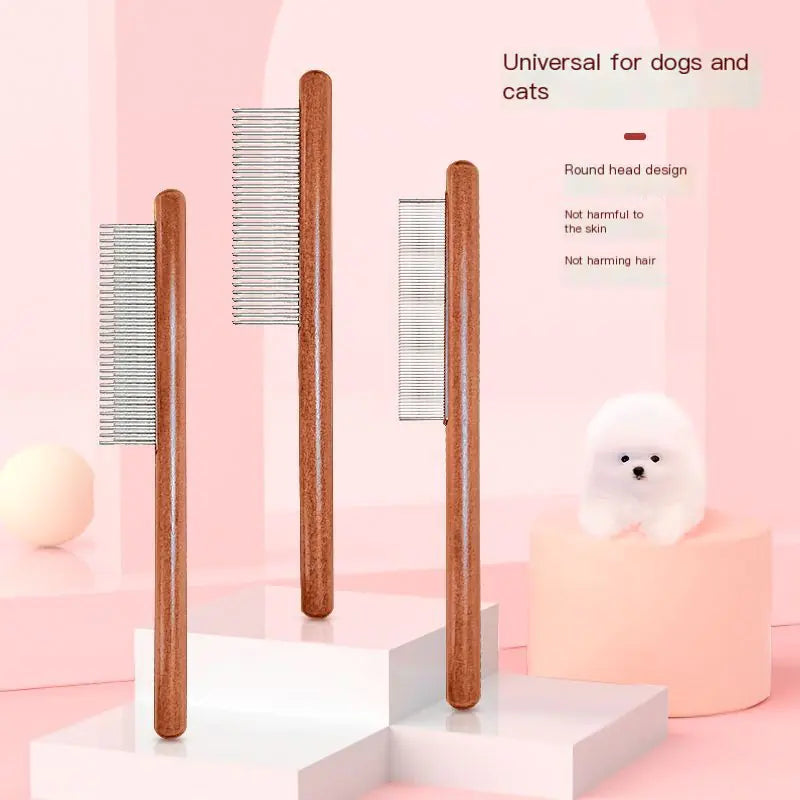 Durability Luxury Pet Styling Comb Wooden Handle Lightweight