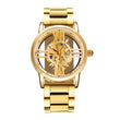 Elegant Men's Waterproof Gold Quartz Watch with Calendar (6054)